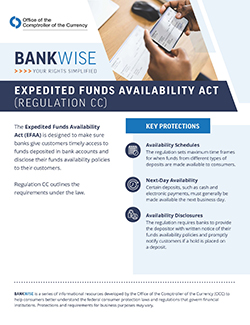 Expedited Funds Availability Act fact sheet