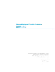 Shared National Credits 2009 Cover Image